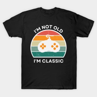 I'm not old, I'm Classic | Game Controller | Retro Hardware | Vintage Sunset | '80s '90s Video Gaming T-Shirt